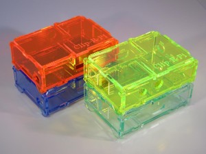 4 laser-cut, clipped-together, Rasspberry Pi cases